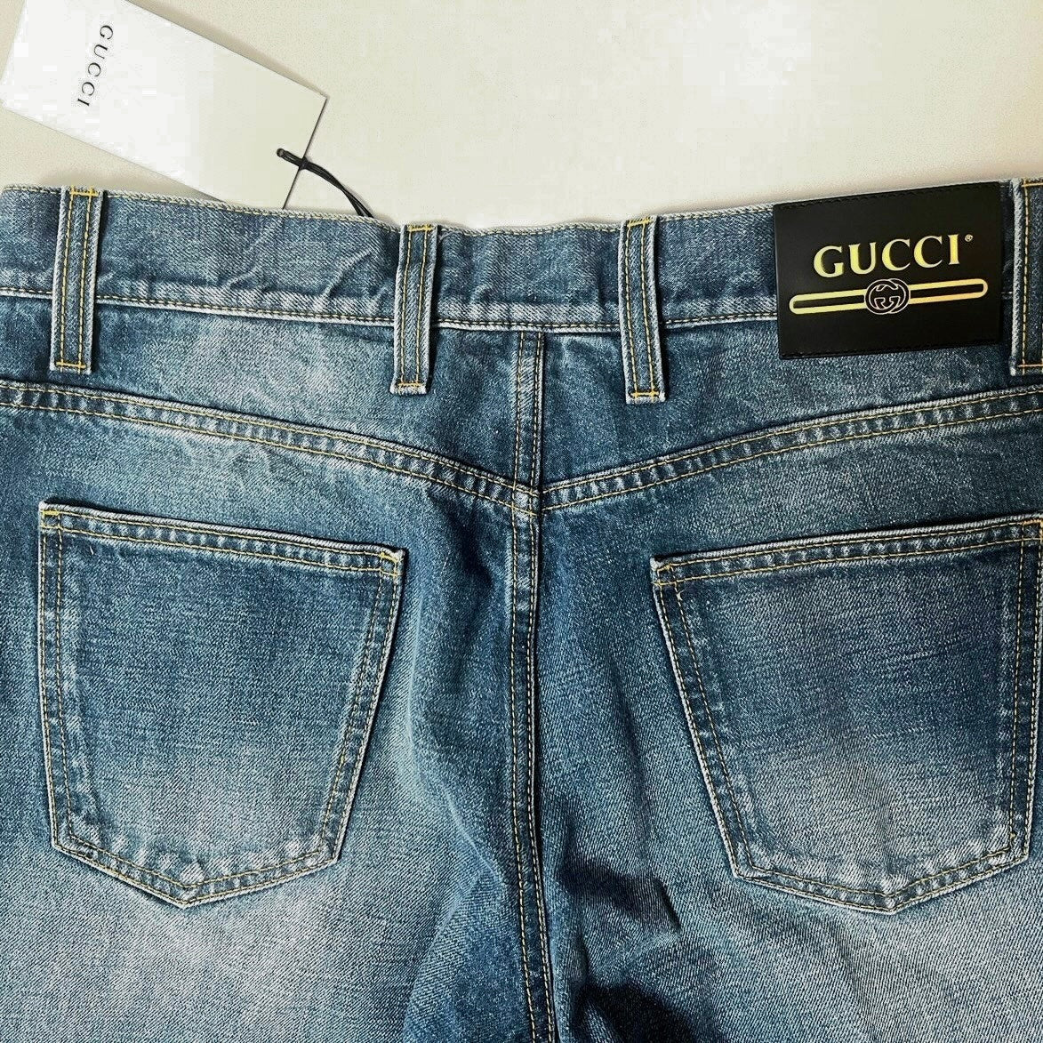 GUCCI Quelle Qu'en Soit La Saison Patch Flair Jeans Women 34