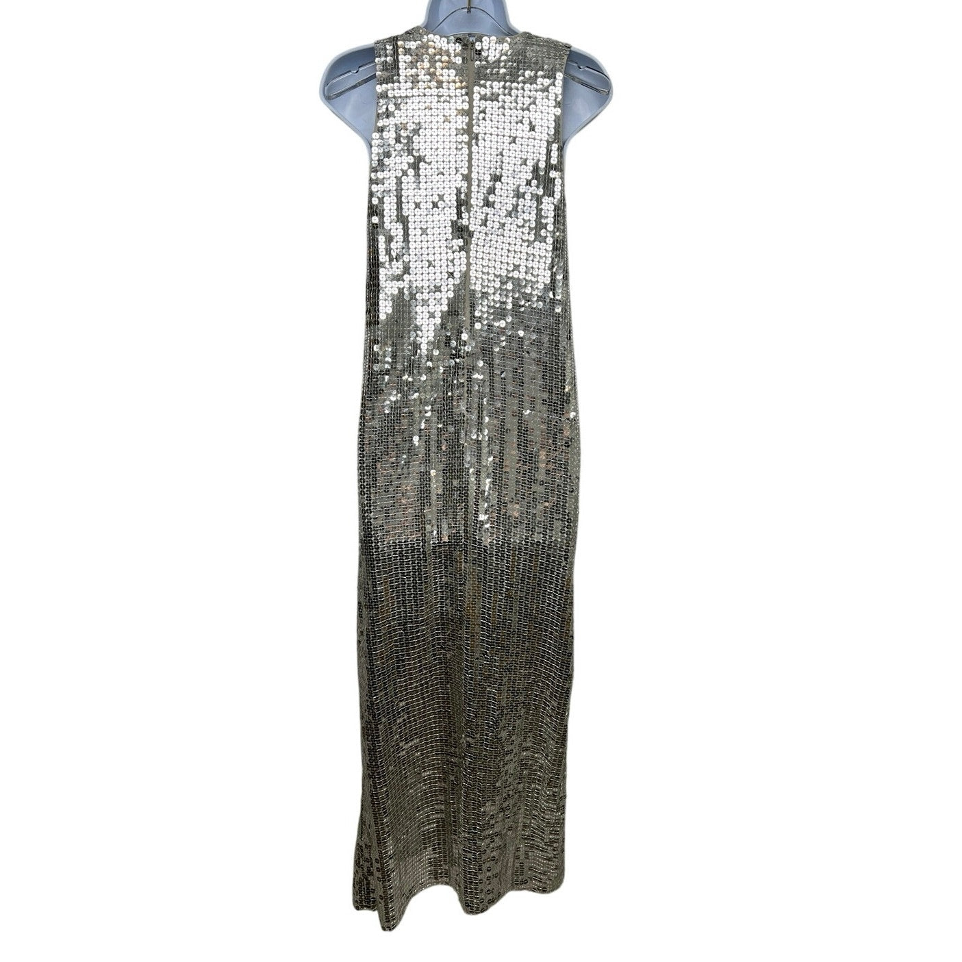 Show Me Your Mumu Silver Sequin Disco Slit Dress L