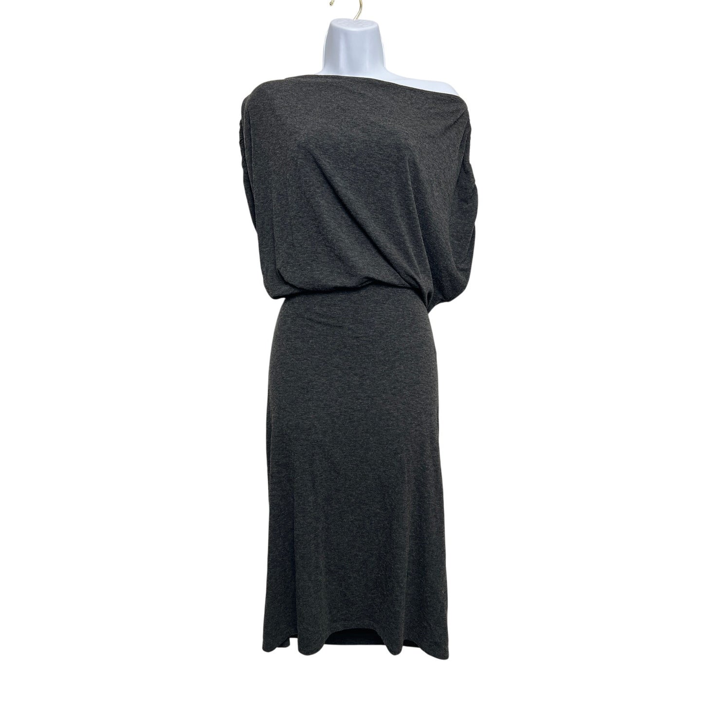 Reiss Evelyn Jersey Draped Dress Charcoal Large