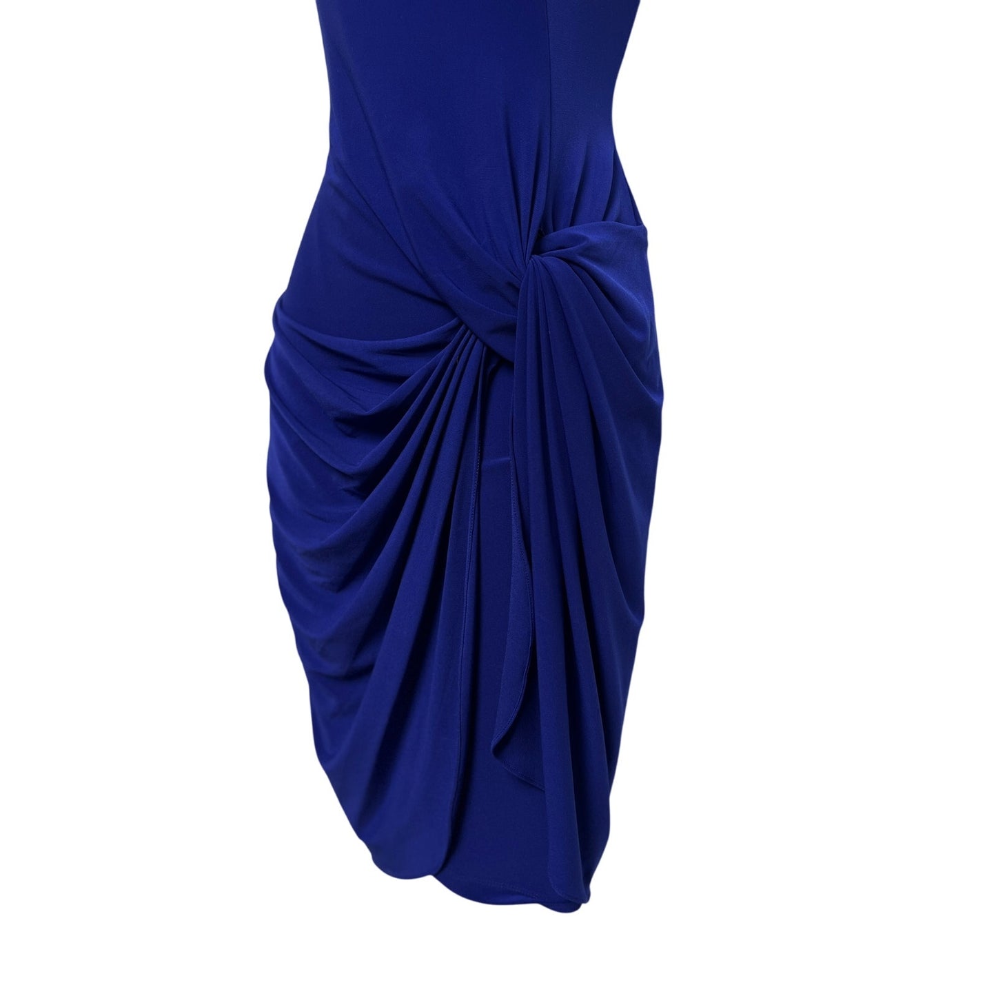 Lauren Ralph Lauren Blue Cap Sleeve Draped Twist-Front Dress