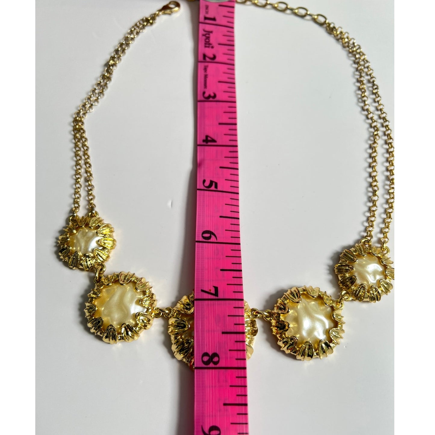 Talbots Large Pearl & Gold Fashion Statement Necklace