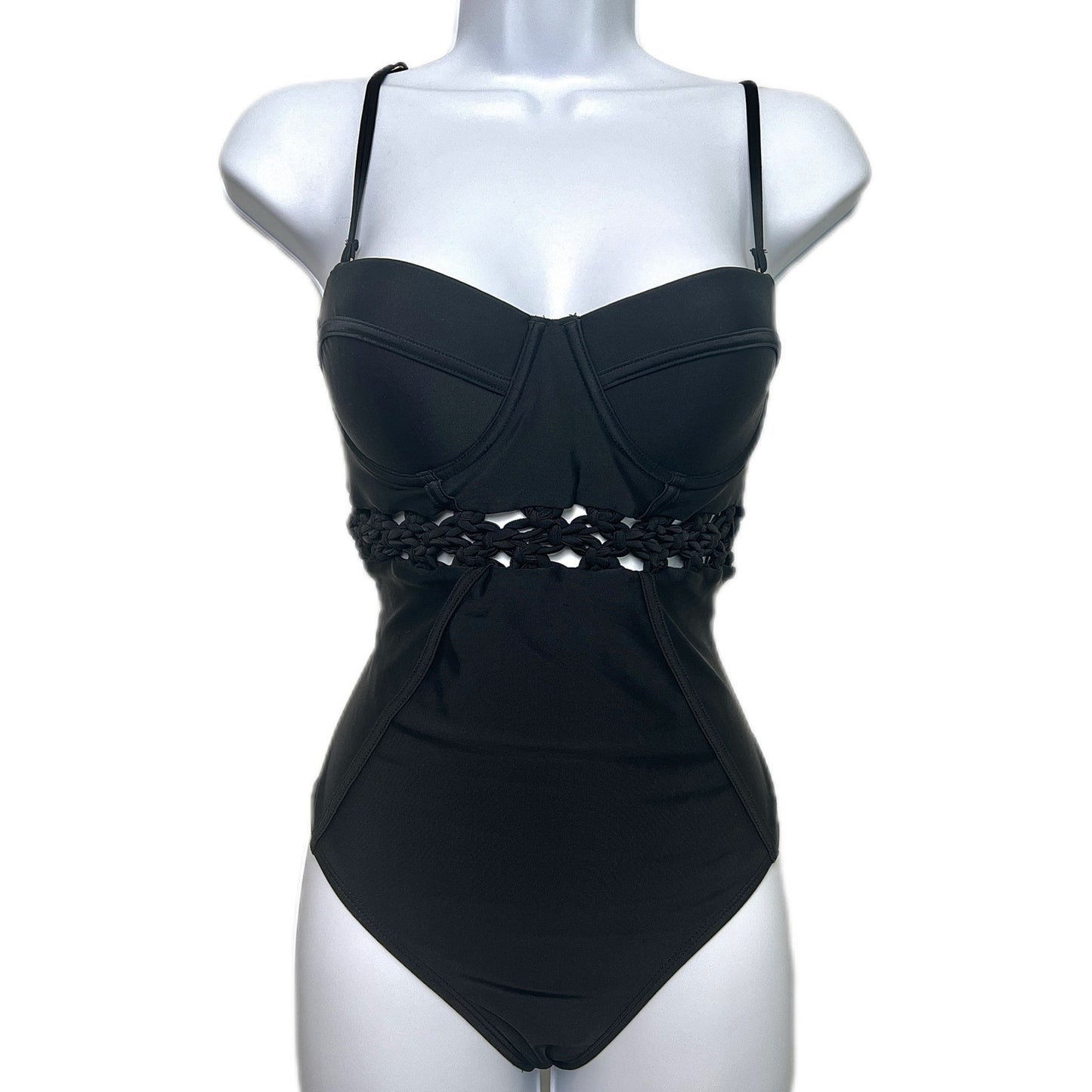 River Island Black One Piece Swimsuit/UK12/US8