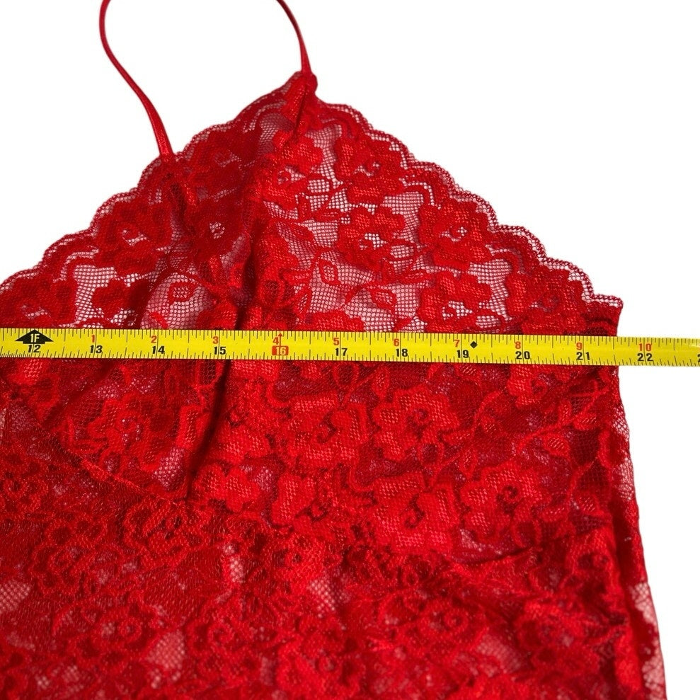 Sheer Red Floral Lace Camisole 2X/2T NWOT