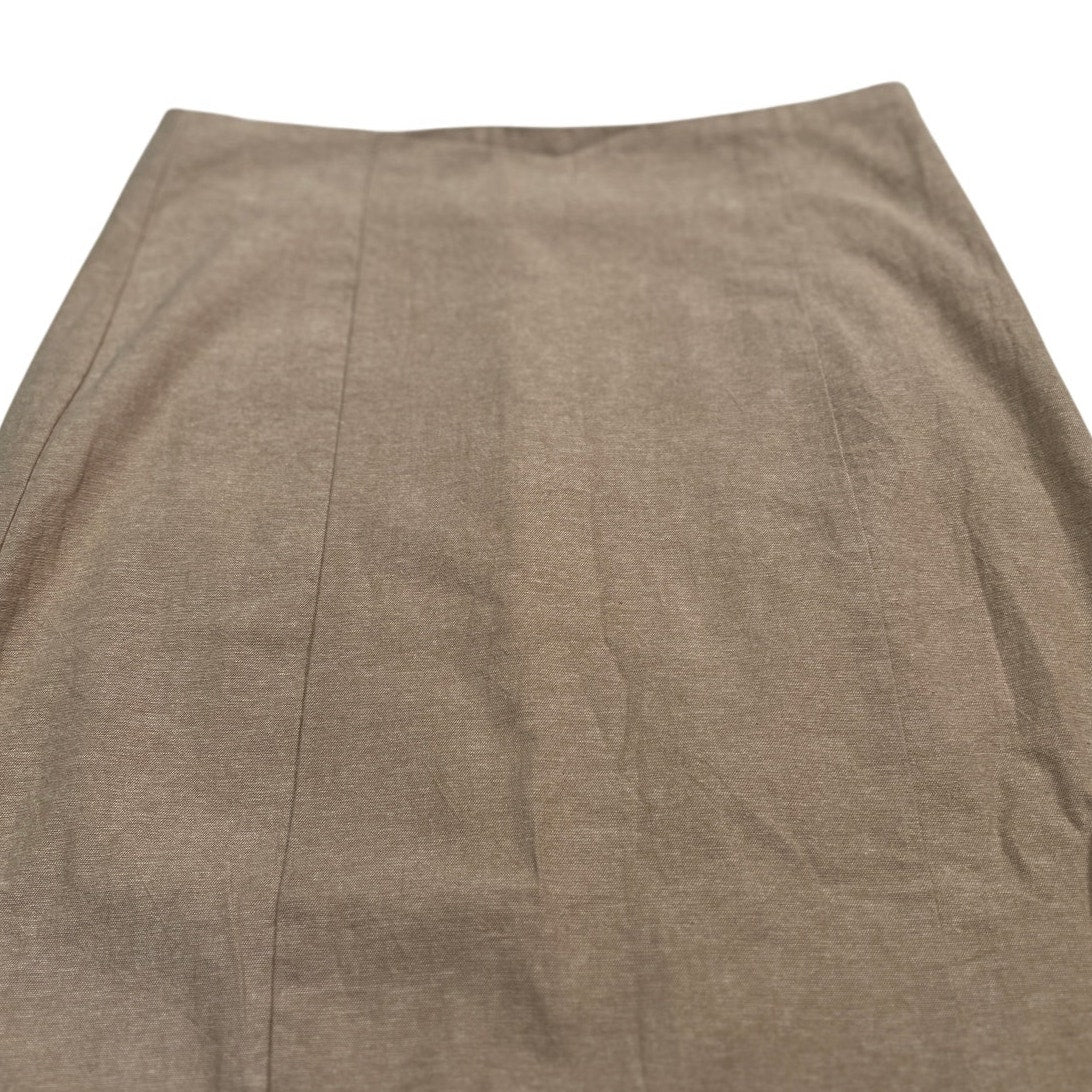 Commense Cotton/Linen Blend Pencil Skirt Khaki