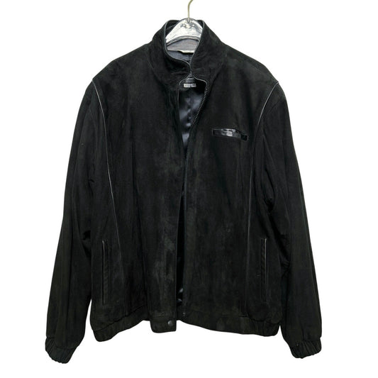 First Street Leather Solvang Blk 100% Suede Bomber Jacket