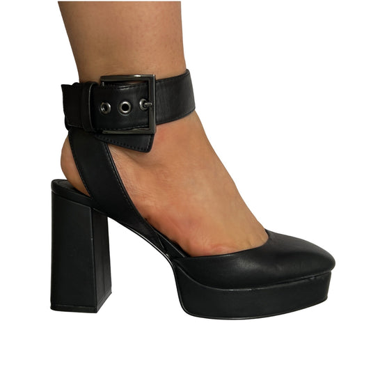 DKNY Barra Ankle-Strap Square Toe Platform Block Heels/7M