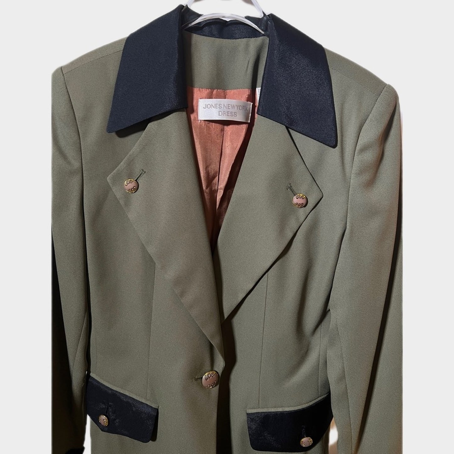 Vintage Jones New York Longline Two-Tone Olive Green Blazer/10