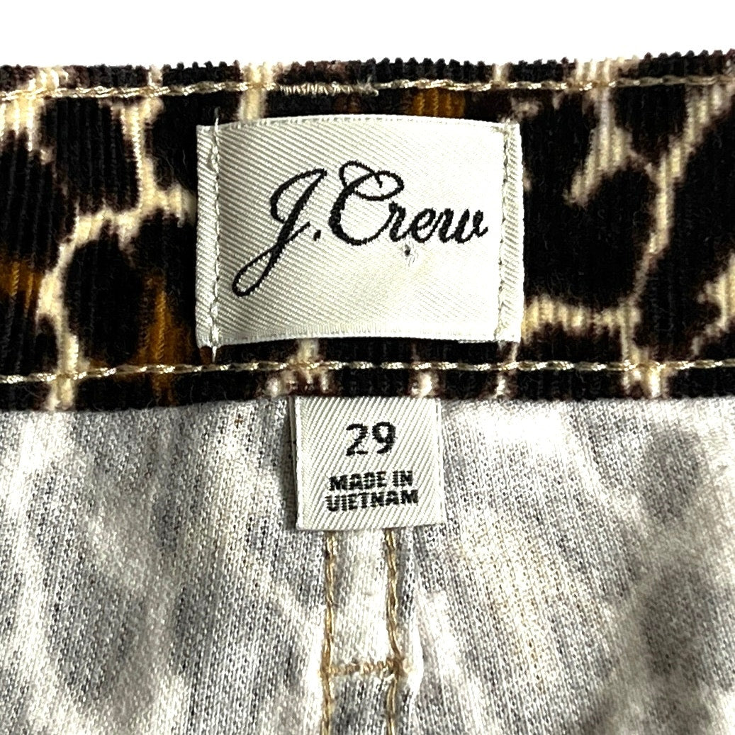 J.Crew Leopard Print Corduroy Toothpick Pants/29