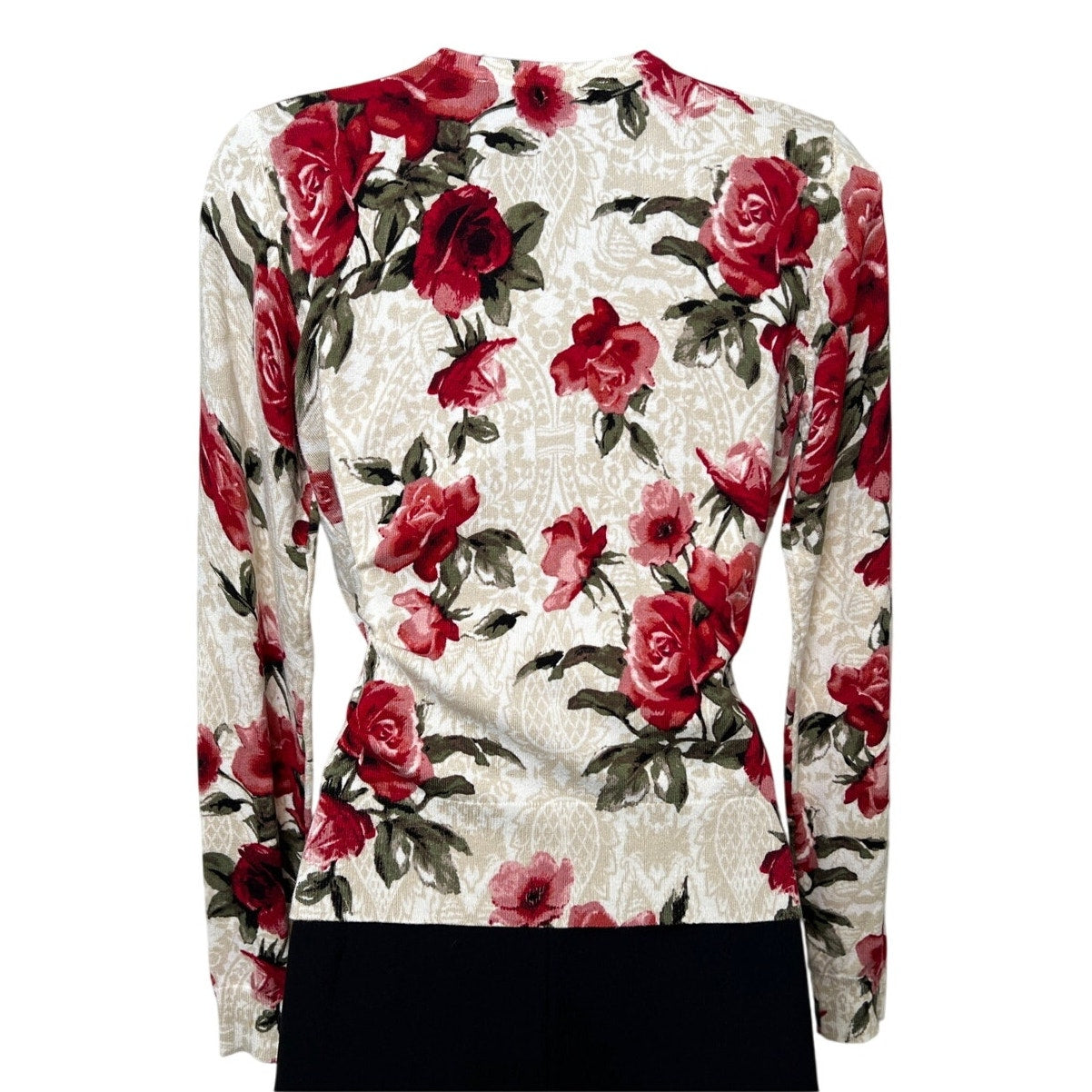 White House Black Market Floral Snap Front Cardigan Small