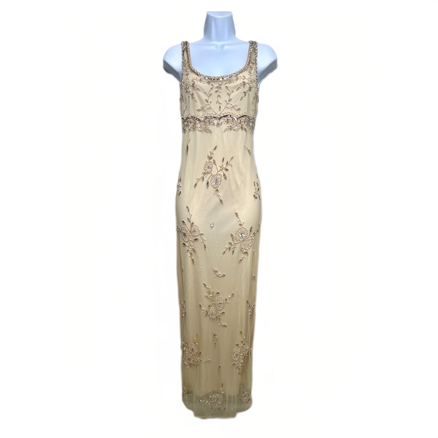 Vintage 80s Stenay Beaded Maxi Evening Dress 12