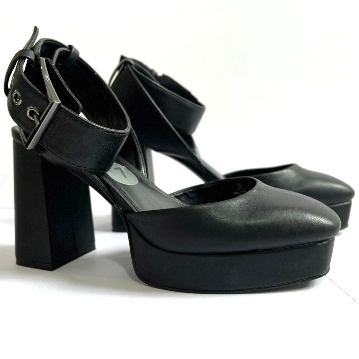 DKNY Barra Ankle-Strap Square Toe Platform Block Heels/7M