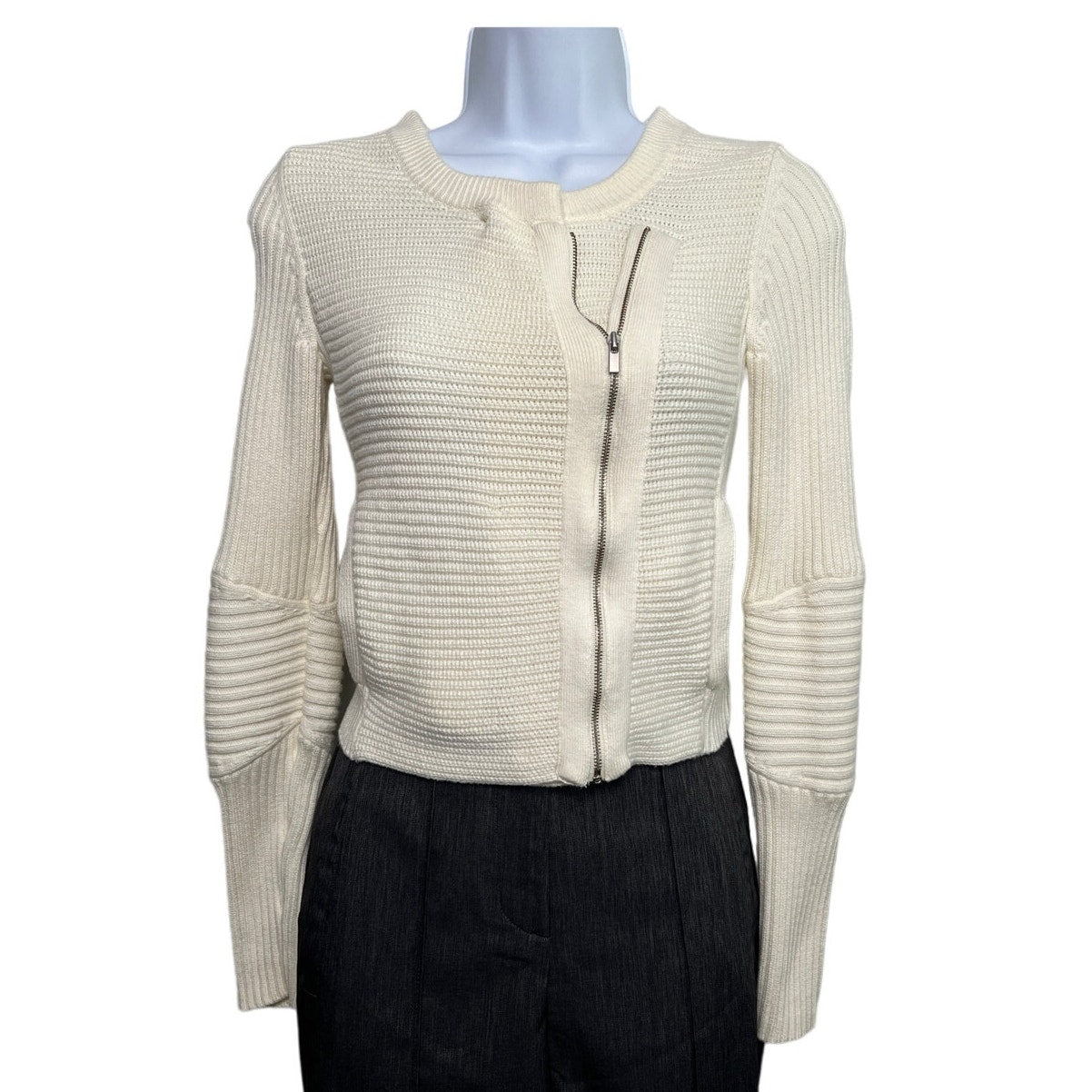 Banana Republic Moto Sweater Jacket Cream/XS