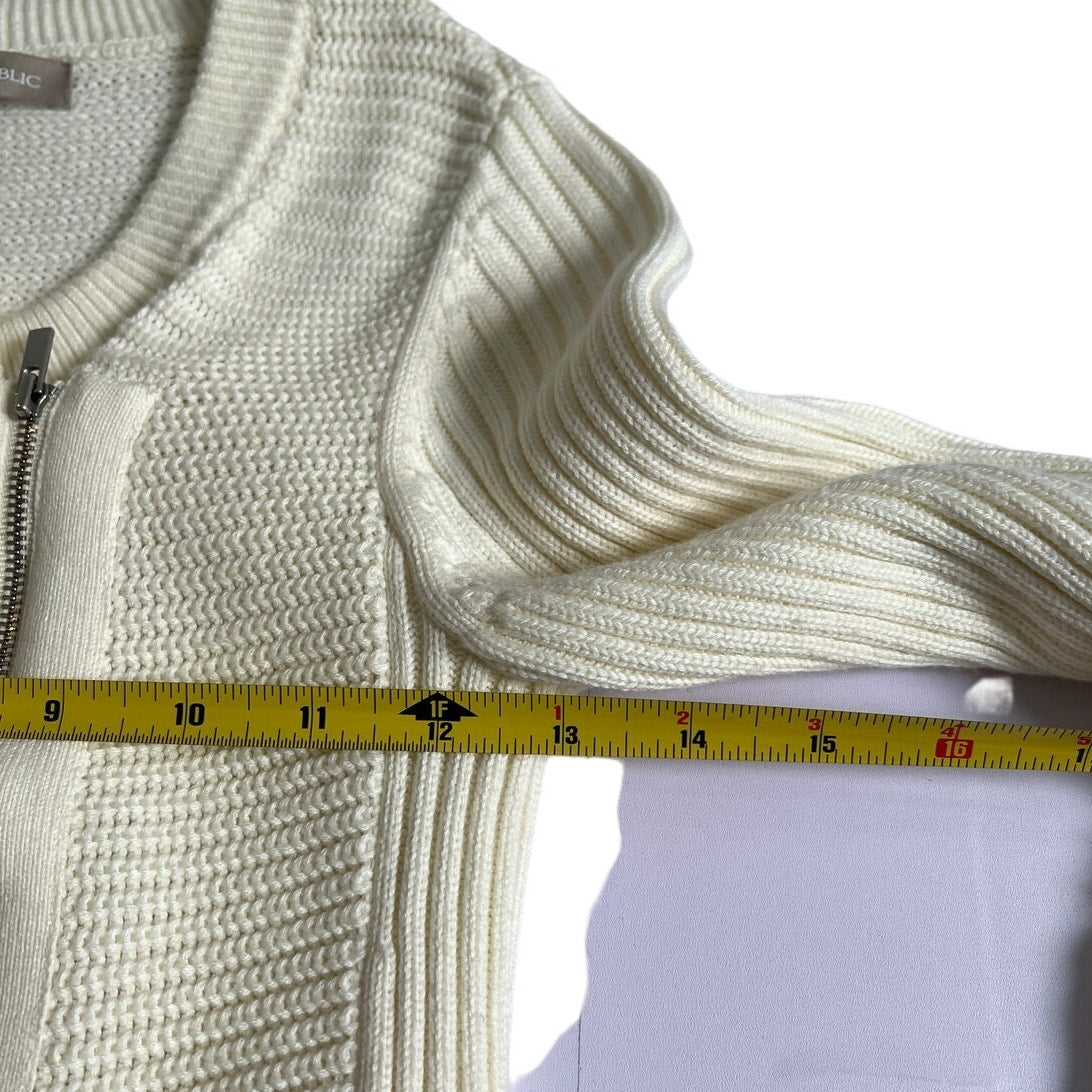 Banana Republic Moto Sweater Jacket Cream/XS