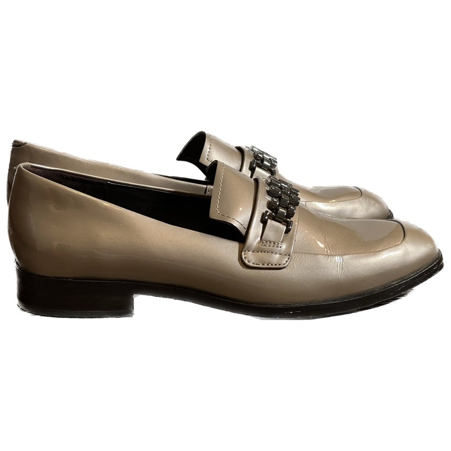 Donald J. Pliner Champagne Patent Leather Loafers Size 7