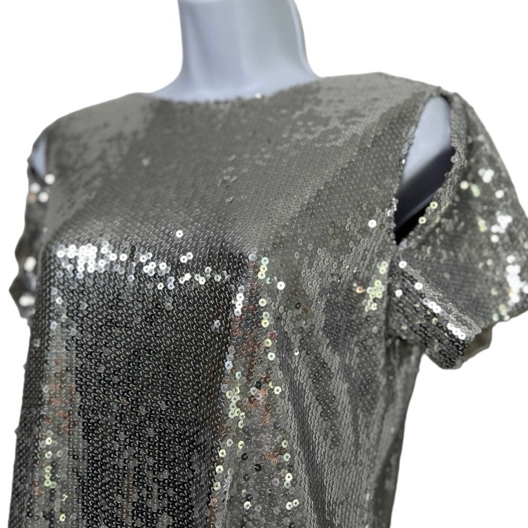 VICI Silver Sequin Exclusive x Fate Mini Dress/M