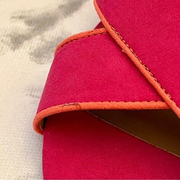 J.Crew Hot Pink Suede Upper Slide Sandal Flats Size 6