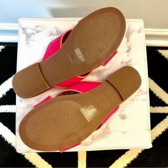 J.Crew Hot Pink Suede Upper Slide Sandal Flats Size 6